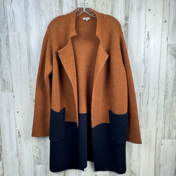 ORIANA COLORBLOCK KNIT CARDIGAN MADE IN ITALY SIZE LARGE - Picture 1 of 8